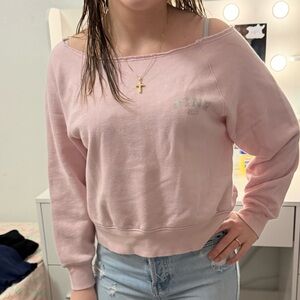 Victoria's Secret Light Pink Off-Shoulder Sweater